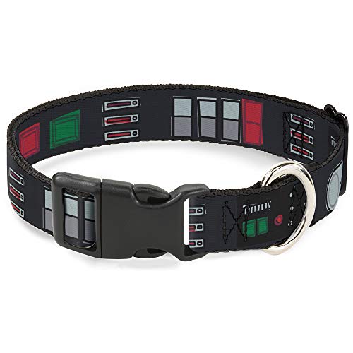 Hundehalsband, Kunststoff-Clip, Star-Wars-Darth-Vader-Gürtel, 3 schwarz, grau, rot, 33 bis 45,7 cm, 3,8 cm breit von Buckle-Down