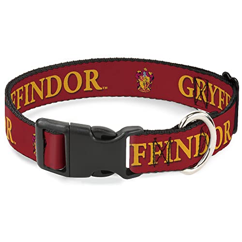 Hundehalsband, Kunststoffclip, Harry Potter Gryffindor Wappen, Schwarz / Rot, 28,9 cm bis 41,5 cm breit, 2,5 cm breit von Buckle-Down