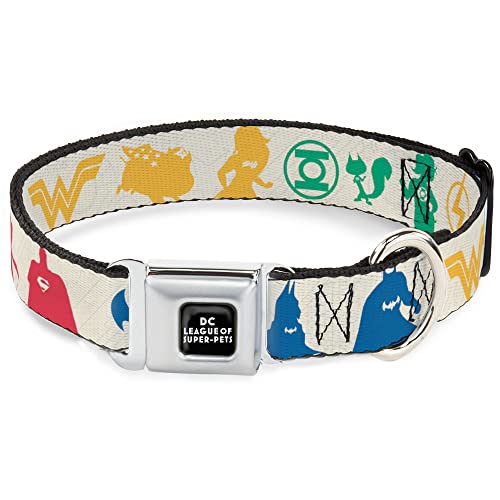 Hundehalsband, Sicherheitsgurt-Schnalle, DC League of Super Pets Superhelden, Haustiere und Logos, Silhouette, 50,8 bis 78,9 cm, 3,8 cm breit von Buckle-Down