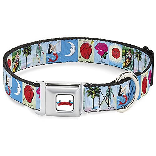 Hundehalsband, Sicherheitsgurtschnalle, Loteria-Kartenlogo, 33 bis 43 cm, 3,8 cm breit von Buckle-Down