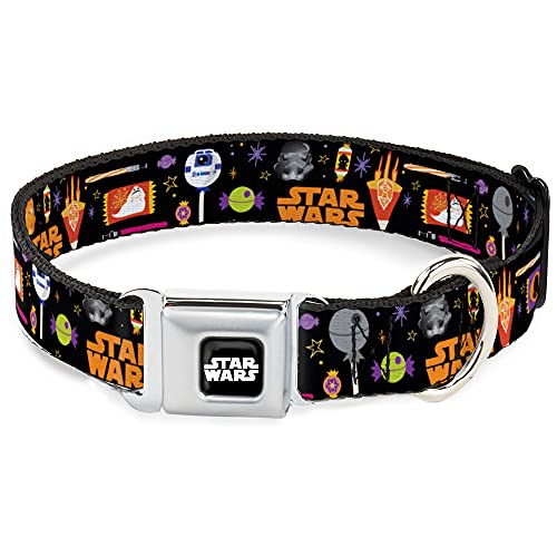 Hundehalsband, Sicherheitsgurtschnalle, Star Wars, Festliche Süßigkeiten, Collage, Mehrfarbig, 24,9 bis 33 cm, 2,5 cm breit von Buckle-Down