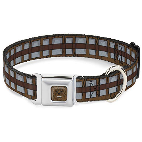 Buckle-Down Sicherheitsgurtschnalle, Star Wars Chewbacca Bandolier Bounding Browns Gray 28 bis 43 cm breit 1” Wide Fits 11-17” Neck Medium von Buckle-Down