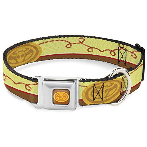 Hundehalsband, Sicherheitsgurtschnalle, Toy Story, holzig, Cowboy-Schnalle, gelb, rot, braun, 38,1 bis 66 cm breit von Buckle-Down