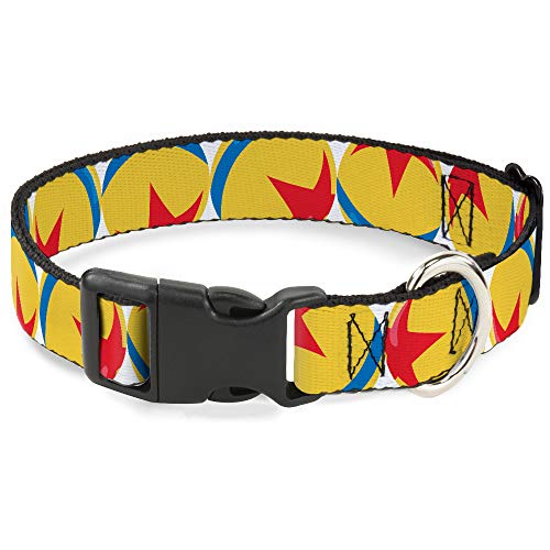 Hundehalsband Kunststoff Clip Disney Pixar Luxo Ball Repeat Weiß Gelb Blau Rot 22,9 bis 38,1 cm breit von Buckle-Down