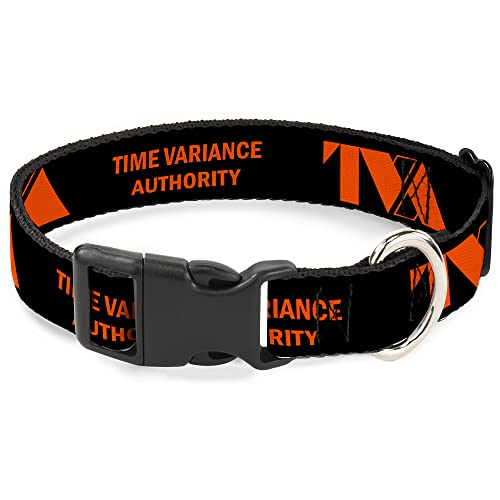 Hundehalsband Kunststoff Clip Loki Serie TVA Time Variance Authority Text Schwarz Orange 50,8 bis 78,9 cm breit von Buckle-Down