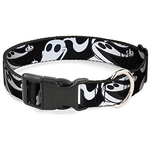 Hundehalsband Kunststoff Clip Nightmare Before Christmas Zero Expressions Schwarz Weiß 45,7 bis 81,3 cm 3,8 cm breit von Buckle-Down