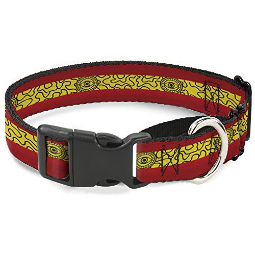 Hundehalsband Martingale Doctor Strange Eye of Agamotto Stripe Rot Gold Schwarz 33-45,7 cm breit von Buckle-Down