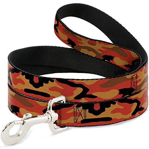 Hundeleine, Camouflage-Orangen, Schwarz, 122 cm lang, 1,3 cm breit von Buckle-Down