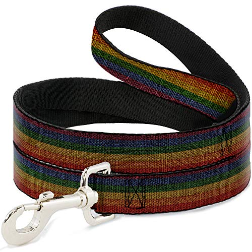 Hundeleine, Jute-Textur, Regenbogenfarben, 1,2 m lang, 2,5 cm breit von Buckle-Down