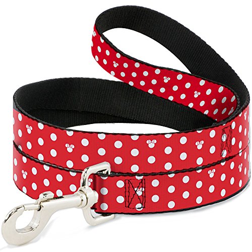 Hundeleine, Minnie-Maus-Design, gepunktet, Mini-Silhouette, 1,8 m lang, 3,8 cm breit von Buckle-Down