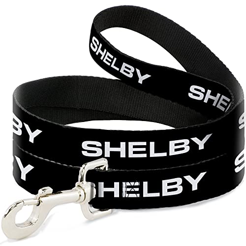 Hundeleine, Shelby Text Only, 1,8 m lang, 2,5 cm breit, Schwarz / Weiß von Buckle-Down