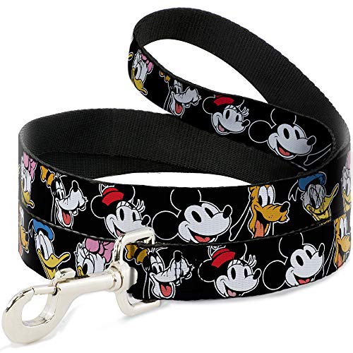 Hundeleine Disney The Sensational Smiling Faces schwarz 1,8 m lang 2,5 cm breit von Buckle-Down