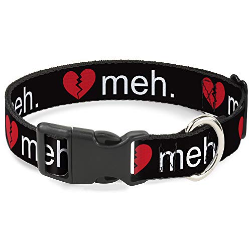 Katzenhalsband, Breakaway Broken Heart Meh Schwarz Rot Weiß 15,2 bis 22,9 cm breit von Buckle-Down