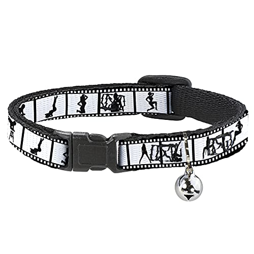 Katzenhalsband, Breakaway Girls Posing Film Streifen Weiß Schwarz 8 bis 30,5 cm breit von Buckle-Down