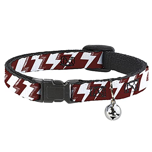 Katzenhalsband, mit Blitzschraube, 20,3 cm bis 30,5 cm breit, Rot/WeiÃŸ von Buckle-Down