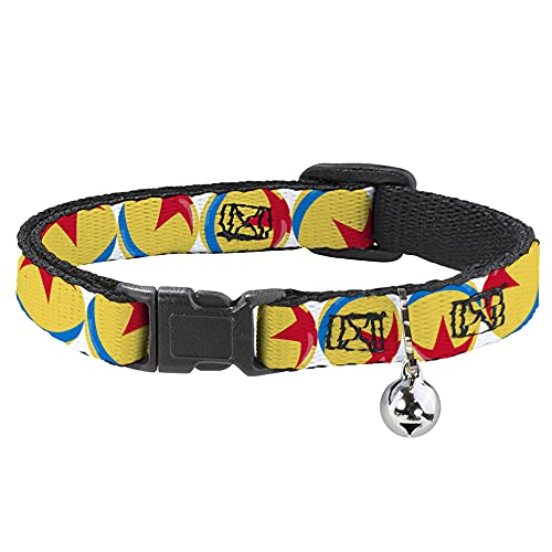 Katzenhalsband mit Breakaway Disney Pixar Luxo Ball Repeat Weiß Gelb Blau Rot 20,3 bis 30,5 cm breit von Buckle-Down