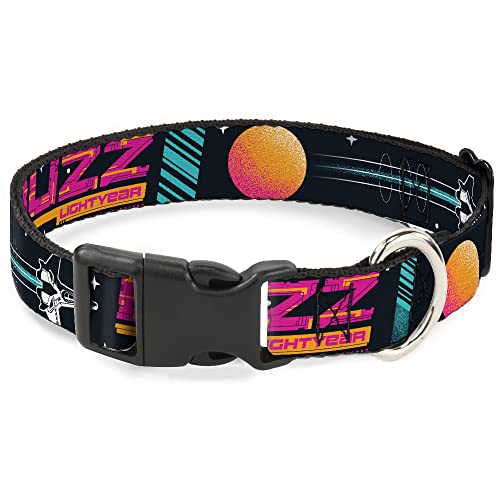 Lightyear Mission Patches für Hundehalsband, Kunststoff-Clip, Collage, schwarz, mehrfarbig, 38,1 cm bis 61 cm, 2,5 cm breit von Buckle-Down