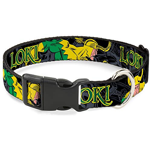 Buckle-Down Loki In Action Hundehalsband, Kunststoff, 45,7 bis 81,3 cm, Schwarz/Grau/Gelb/Grün Buckle-Down Loki In Action Hundehalsband, Kunststoff, 45,7 bis 81,3 cm, Schwarz/Grau/Gelb/Grün von Buckle-Down