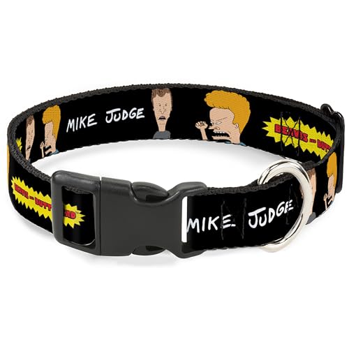 MTV Hundehalsband, Kunststoffschnalle, Beavis und Pose, Titellogo und Pose, Schwarz, 24,1 bis 37,8 cm, 1,3 cm breit von Buckle-Down