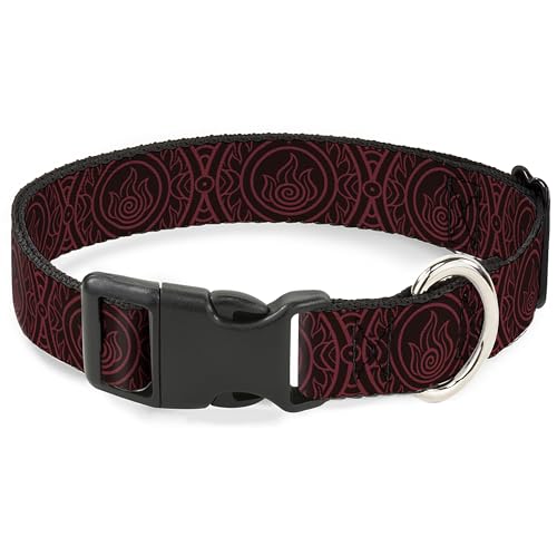 Nickelodeon Hundehalsband mit Kunststoffclip, Schnellverschluss, leicht verstellbar, Avatar Last Airbender Feuerelement, 40,6 bis 58,9 cm, 3,8 cm breit von Buckle-Down