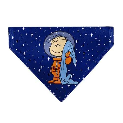 Peanuts Haustier-Halstuch, Peanuts, Astronaut, Linus, Sicherheits-Decke, Weltraum-Pose, Blau, nur Schlupfhalsband, Bandana von Buckle-Down