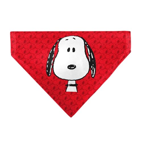 Peanuts Haustier-Halstuch, Peanuts, Snoopy, Gesicht und Profil, Rot, nur Schlupfhalsband von Buckle-Down