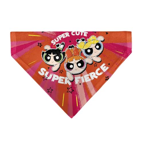 Powerpuff Haustier-Bandana für Mädchen, super niedlich, super wilde Gruppenpose, Rosa, nur Schlupfhalsband von Buckle-Down