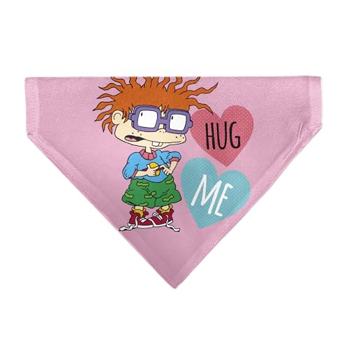 Rugrats Haustier-Halstuch, Motiv: Rugrats Chuckie Hug Me Hearts Pose, Rosa, nur Schlupfhalsband, Bandana von Buckle-Down