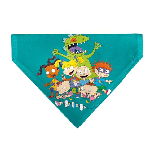 Rugrats Haustier-Halstuch, Rugrats Kinder-Gruppenpose und Titel-Logo, blau, nur Schlupfhalsband, Bandana von Buckle-Down