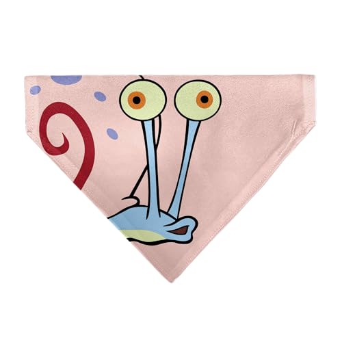 Buckle-Down Spongebob Schwammkopf Haustier-Halstuch, Spongebob, Schwammkopf, Gary The Snail Face, Rosa, Polyester, Bandana, Fits 2.5 cm wide collar von Buckle-Down