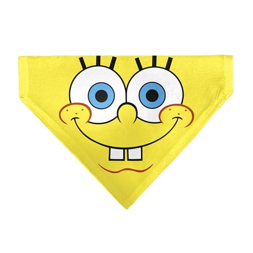 Spongebob Schwammkopf-Haustier-Halstuch, Spongebob, Schwammkopf, Gesicht, Nahaufnahme, Gelb, nur Schlupfhalsband, Bandana von Buckle-Down