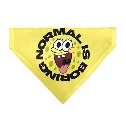 Spongebob Schwammkopf für Haustiere, Spongebob, Schwammkopf, normale und langweilige Pose, gelb, nur Schlupfhalsband, Bandana von Buckle-Down