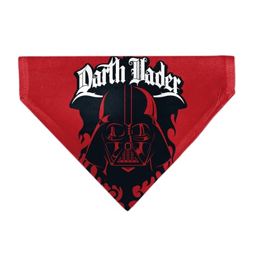 Star Wars Haustier-Halstuch, Star Wars Darth Vader, Gesicht und Text, Flammenrot, Schwarz, Weiß, Schlupfhalsband, nur Bandana von Buckle-Down