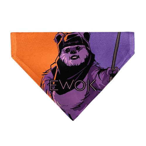 Star Wars Haustier-Halstuch, Star Wars Ewok Text und Wicket, Pop-Art, Orange / Violett / Schwarz von Buckle-Down