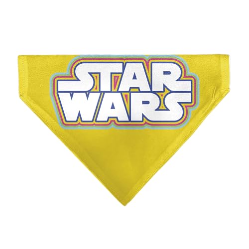 Star Wars Haustier-Halstuch, Star Wars Titel-Logo, Gelb, mehrfarbig, Weiß, nur Schlupfhalsband von Buckle-Down