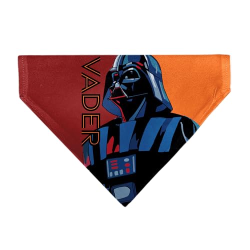 Star Wars Haustier-Halstuch, Star Wars Vader Text und Pop-Art-Pose, Rot, Orange, Schwarz, Schlupfhalsband, Bandana von Buckle-Down