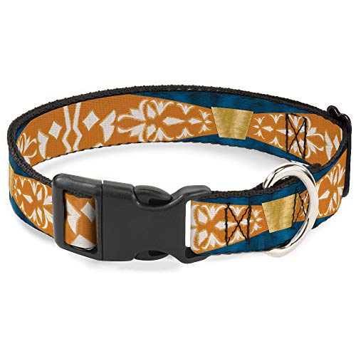 Star Wars Haustierhalsband, Hundehalsband, Kunststoffschnalle, Star Wars Clone Wars Ahsoka Tano Bounding Blues Orange, 17,8 bis 21,6 cm, 1,3 cm breit von Buckle-Down