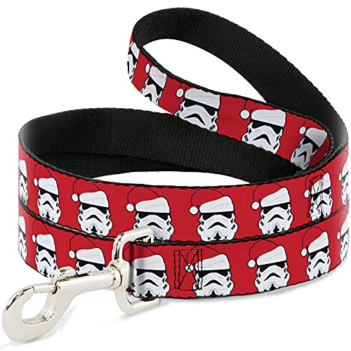 Star Wars Hundeleine, Stormtrooper, Weihnachtsmanngesicht, Rot, 1,8 m lang, 3,8 cm breit von Buckle-Down