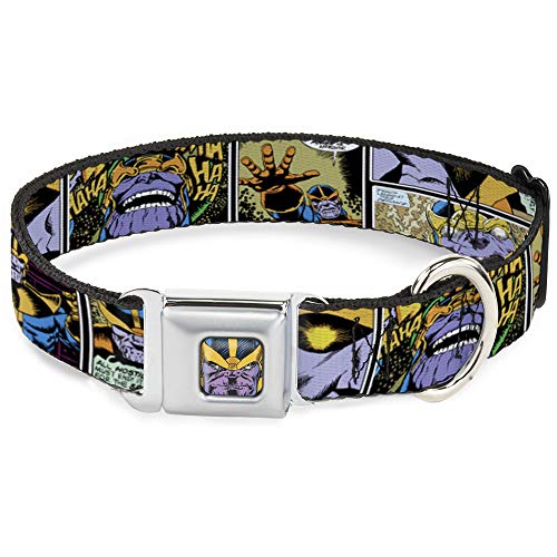 Hundehalsband, Sicherheitsgurt-Schnalle, Thanos Comic-Szenenblöcke, 22,9 bis 38,1 cm, 2,5 cm breit von Buckle-Down