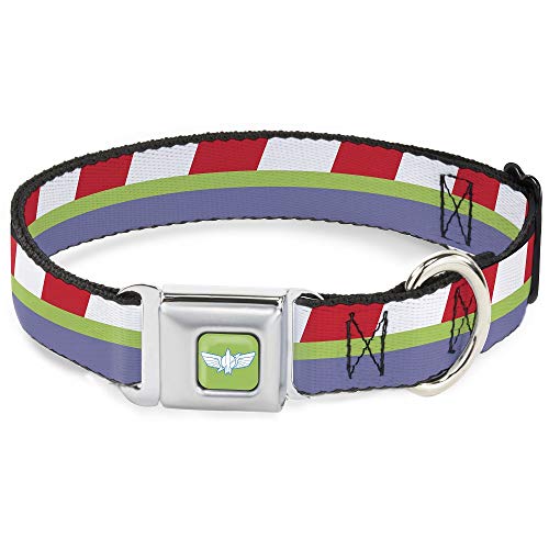 Toy Story Buzz Lightyear Space Ranger Hundehalsband, gestreift, 27,9-43,2 cm, 2,5 cm breit von Buckle-Down