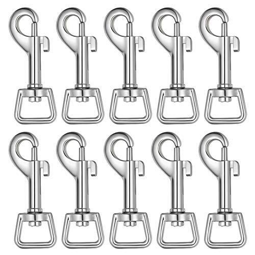 Hundeleinen-Clips, kleine Leinen-Verschluss, drehbare Ösen-Schnapp-Clips, drehbarer Clip, quadratischer Ösenverschluss, Schnalle, Trigger-Clip, 6,4 cm, 10 Stück für Hundeleine, DIY, Bastelprojekt von Buclefly