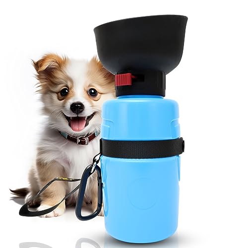 Buddy's Best Wasserflasche für Hunde, 600 ml, zusammenklappbar, für den Außenbereich, für Reisen, Wandern, Spazierengehen, Reisen – Abenteuer und Haustier-Reiseutensilien – Hunde-Trinkzubehör (blau) von Buddy's Best