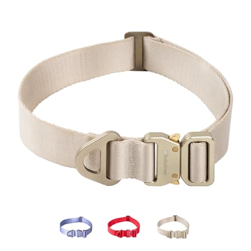 BuddyArmor Hundehalsband aus leichter Legierung, hochfestes Nylon mit Schnalle aus Aluminiumlegierung für mittelgroße und große Hunde, Größe M (Leinen) von BuddyArmor