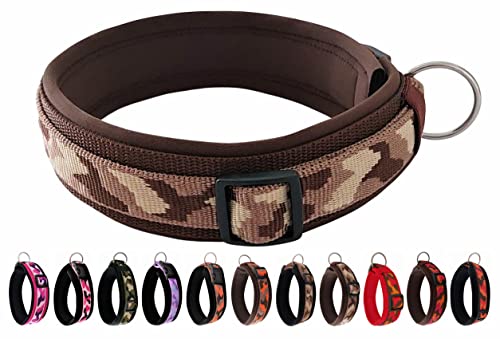 BUDDYPACK | Schickes Hundehalsband Extra-Breit und Weich mit Neopren Gepolstert | Größe XXS-3XL | Verstellbar | Bunt (XS (32-37 cm), Braun-Creme) von Buddypack