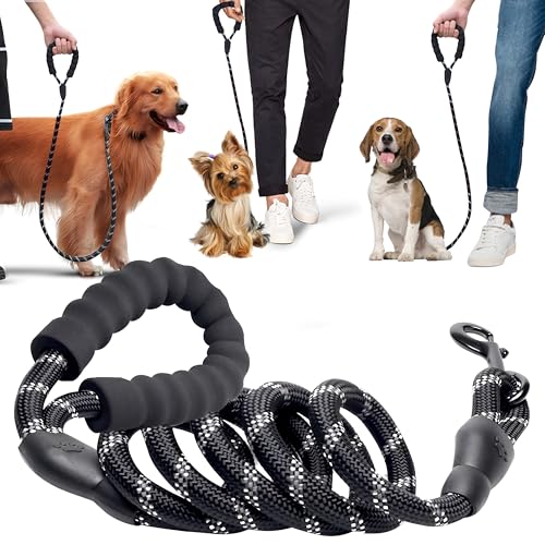 Buddywoof Hundeleine 3m, Leine für Große & Mittlere Hunde, Trainingsleine mit bequemen Griff, robuste & langlebige Schleppleine aus Nylon mit reflektierende für sorgenfreie Nachtwanderung von Buddywoof