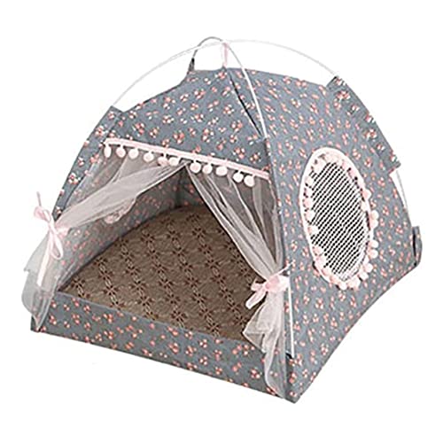 Hund Tipee Zelt, Katzenzelt Teepee, waschbares Haustier Zelt Teepe Hunde Bett Katzenzelt Haus, für Haustier unter 7,5 kg dunkelgrau XL von Budstfee