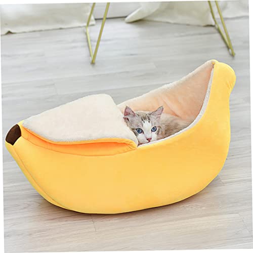 Süße Banana Katze Betthaus extra groß, Weihnachten Haustierbett weiche Katze Kuschelbett, schöne Tierversorgungen für Katzen Kätzchen Kaninchen kleine Hunde Bett | Betten von Budstfee