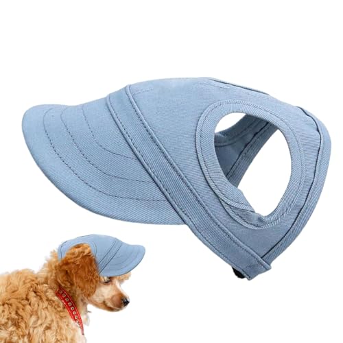 Buerfu Baseballmütze für Hunde,Hundebaseballmütze,Outdoor-Sonnenhut für Hunde aus Segeltuch mit Ohrlöchern | Hunde-Sonnenblende, Haustier-Sonnenhaube, verstellbare Welpenmützen für Katzenhunde von Buerfu