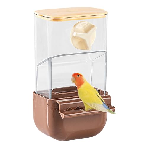 Buerfu Bird Automatic Feeder, Automatischer Papageienfutterleiter,Klare Fütterungszubehör für Käfig | Schalen -Trennung Vogelkäfig -Feeder mit Perch für Sittich Canary Cockatiel Finch von Buerfu