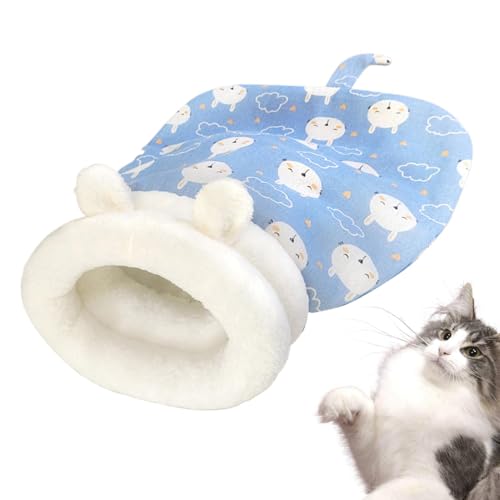 Buerfu Cat Winter Sleeping Bag, Katze Winterschlafsack, Katzenschlafsack Für Innenkatzen, Hund, Katze Winter Warm Schlafsack, Plüschweiches Haustierbett for Indoor Cats and Small Dogs von Buerfu